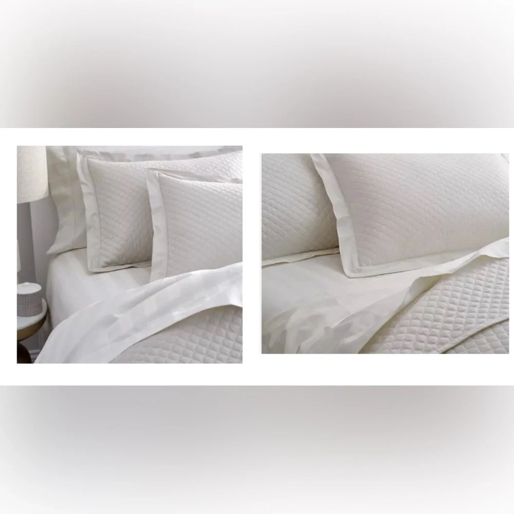 Damask by Charter Club King Elegant White Quilted Bedding Shams NWT Romantic Set